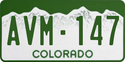 CO license plate AVM147