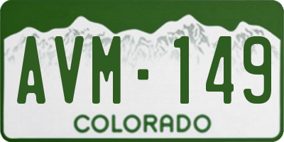 CO license plate AVM149
