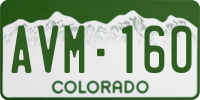 CO license plate AVM160