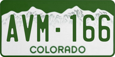 CO license plate AVM166