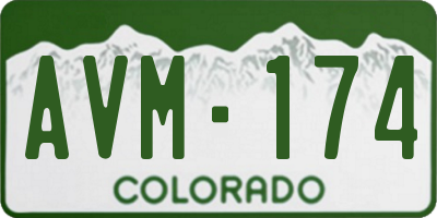 CO license plate AVM174