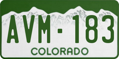 CO license plate AVM183