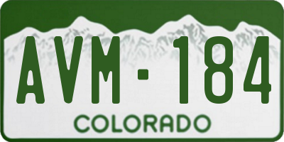 CO license plate AVM184