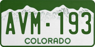 CO license plate AVM193