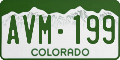 CO license plate AVM199