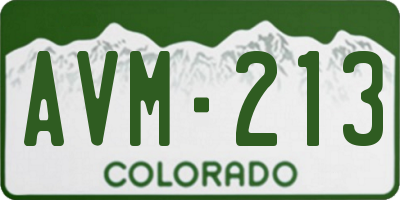 CO license plate AVM213