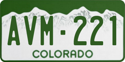 CO license plate AVM221