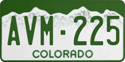CO license plate AVM225