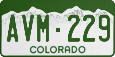 CO license plate AVM229