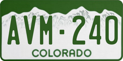 CO license plate AVM240
