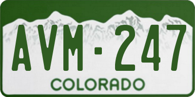 CO license plate AVM247