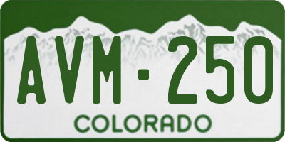 CO license plate AVM250
