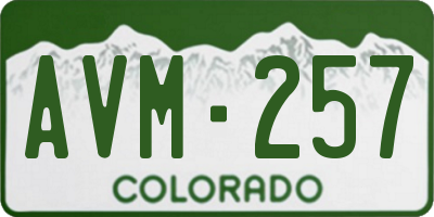 CO license plate AVM257