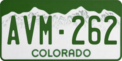 CO license plate AVM262