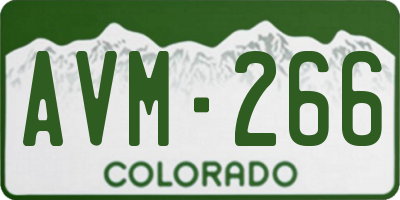 CO license plate AVM266