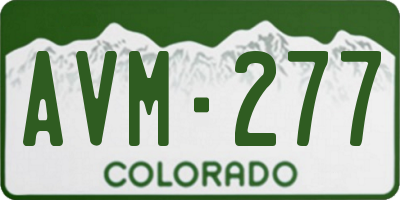CO license plate AVM277