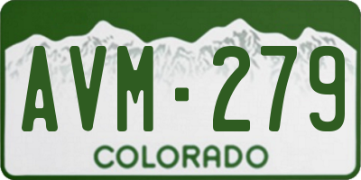 CO license plate AVM279