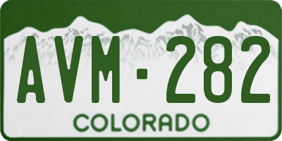 CO license plate AVM282