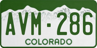 CO license plate AVM286