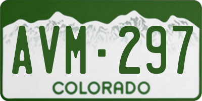 CO license plate AVM297