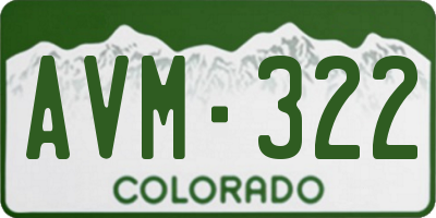 CO license plate AVM322