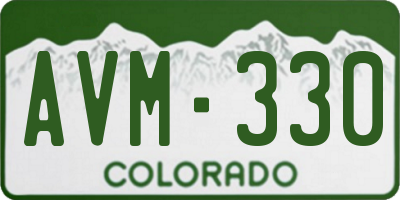 CO license plate AVM330