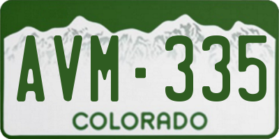 CO license plate AVM335