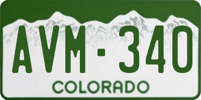 CO license plate AVM340