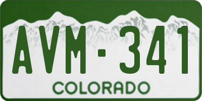 CO license plate AVM341