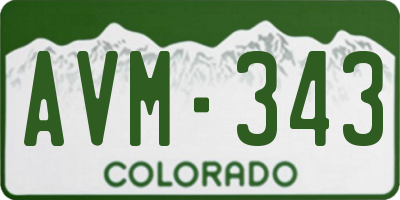 CO license plate AVM343