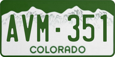 CO license plate AVM351