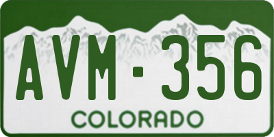 CO license plate AVM356
