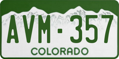 CO license plate AVM357