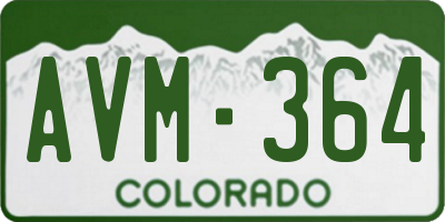 CO license plate AVM364