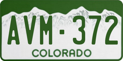 CO license plate AVM372