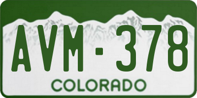 CO license plate AVM378