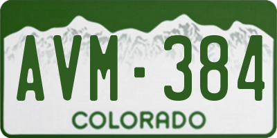 CO license plate AVM384