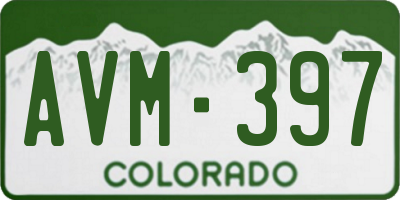 CO license plate AVM397