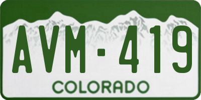 CO license plate AVM419