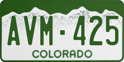 CO license plate AVM425