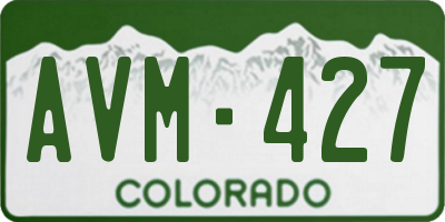 CO license plate AVM427
