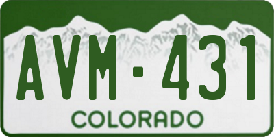 CO license plate AVM431