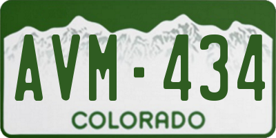 CO license plate AVM434