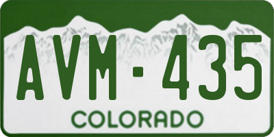 CO license plate AVM435
