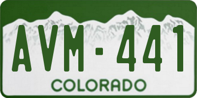 CO license plate AVM441