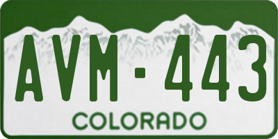 CO license plate AVM443