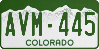 CO license plate AVM445