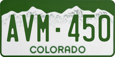 CO license plate AVM450