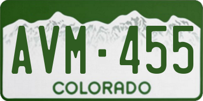 CO license plate AVM455