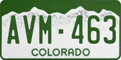 CO license plate AVM463
